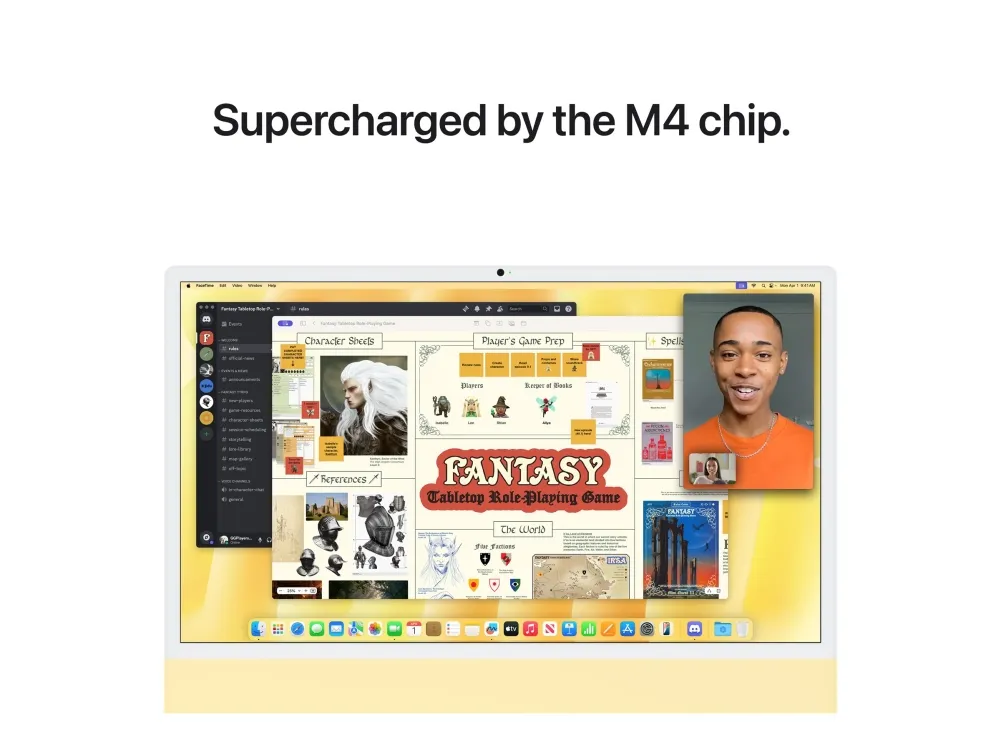 Apple iMac with 4.5K Retina display - Alt-i-én M4 - RAM 16 GB - SSD 256 GB - Apple M4 10-core - Gigabit Ethernet, IEEE 802.11ax (Wi-Fi 6E), Bluetooth 5.3 - macOS Sequoia 15.0 - skærm: LED 24