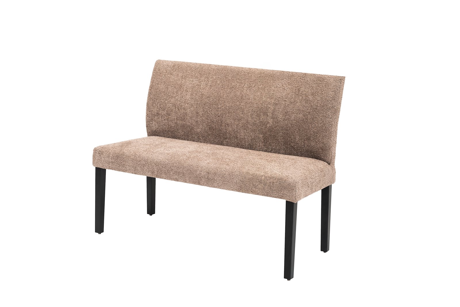 Rigel benk 130 cm. Tekstil Teddy 3613 Light Brown med ben DL10/E018 Black sky