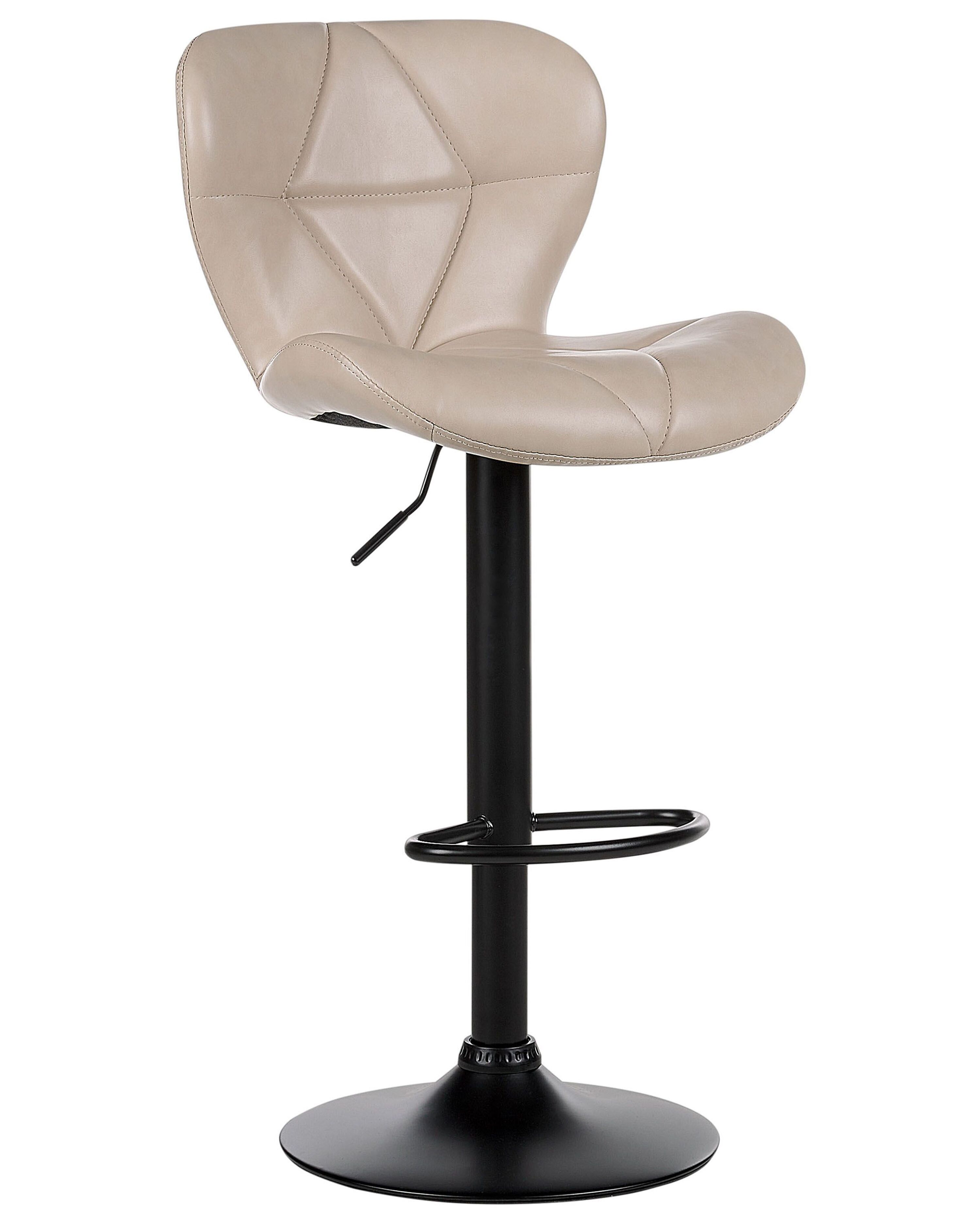 Set van 2 barstoelen VALETTA Kunstleer draaibaar Lichtbeige
