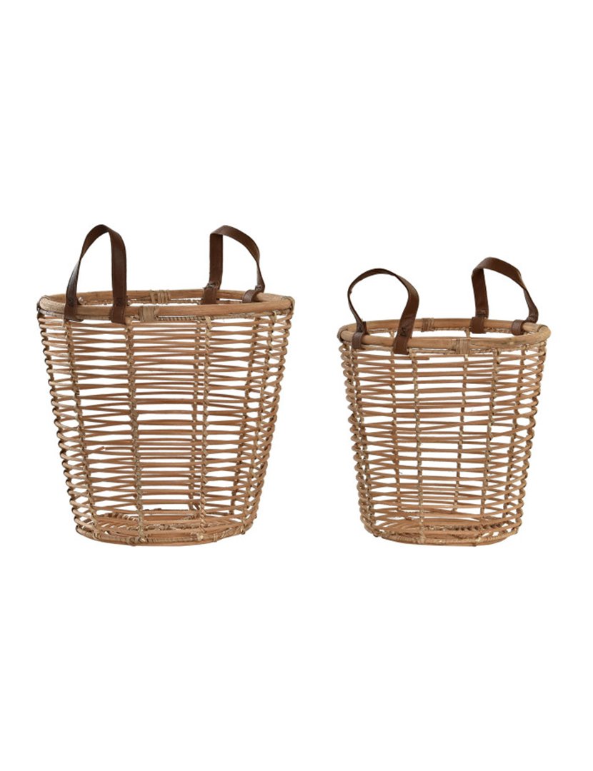 Set of 2 Brown Natural Baskets
