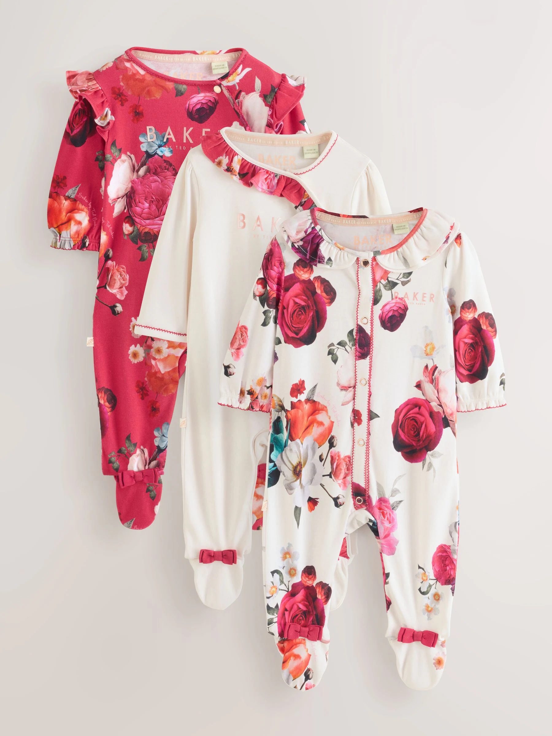Rood - Baker by Ted Baker - 3 Babypyjama's