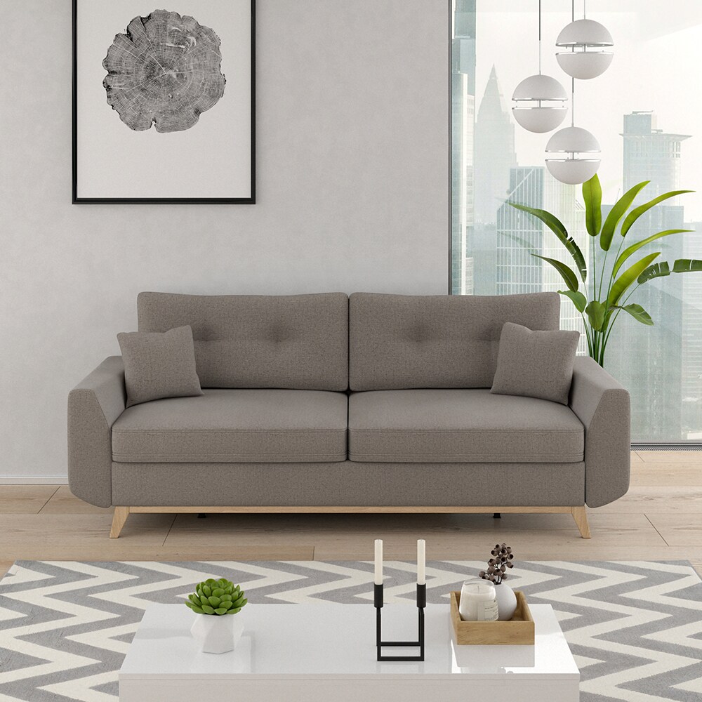 VitaliSpa Schlafsofa Schlafcouch Boxspringsofa Sidney Schlaffunktion Bettkasten