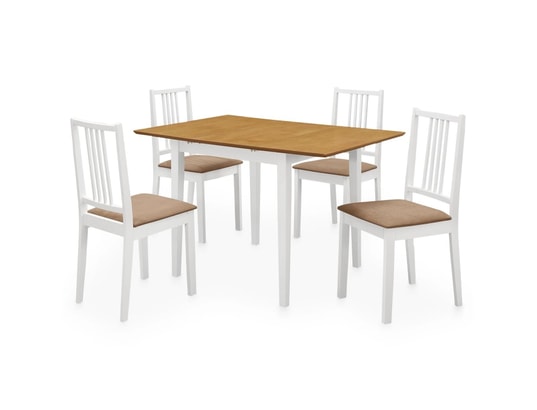 VIDAXL - Ensemble table et chaises Mobilier de salle à manger 5 pcs mdf blanc