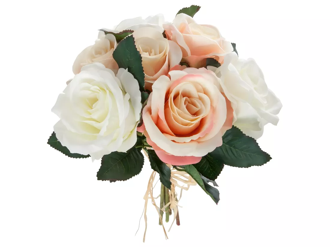 Bouquet de Fleurs artificielles 7 Roses vieillies D. 23 x H. 30 cm