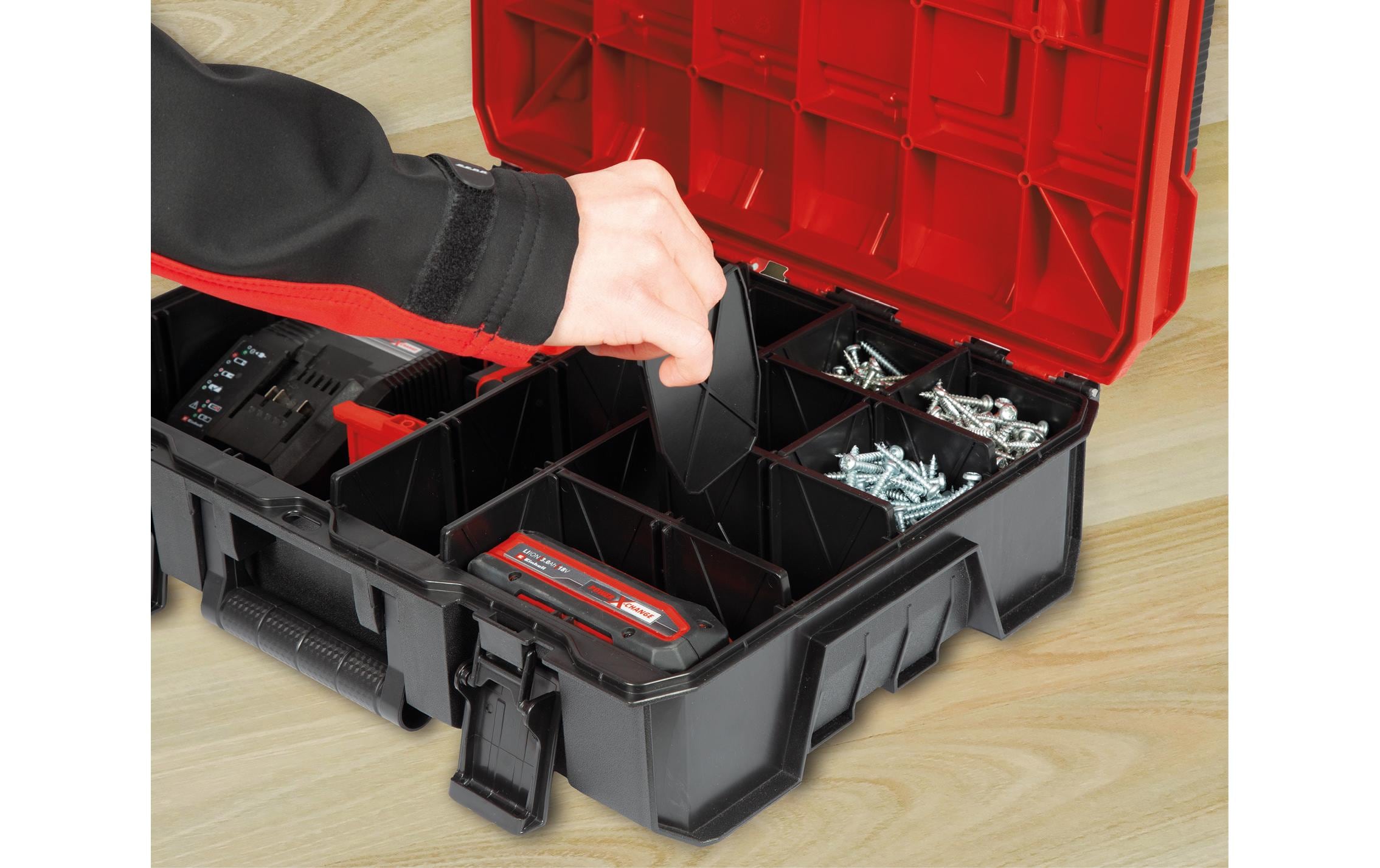 Koffer Kunststofffächer Set, 9-teiligFächerzubehör für Werkzeugkoffer E-Case-System von Einhell