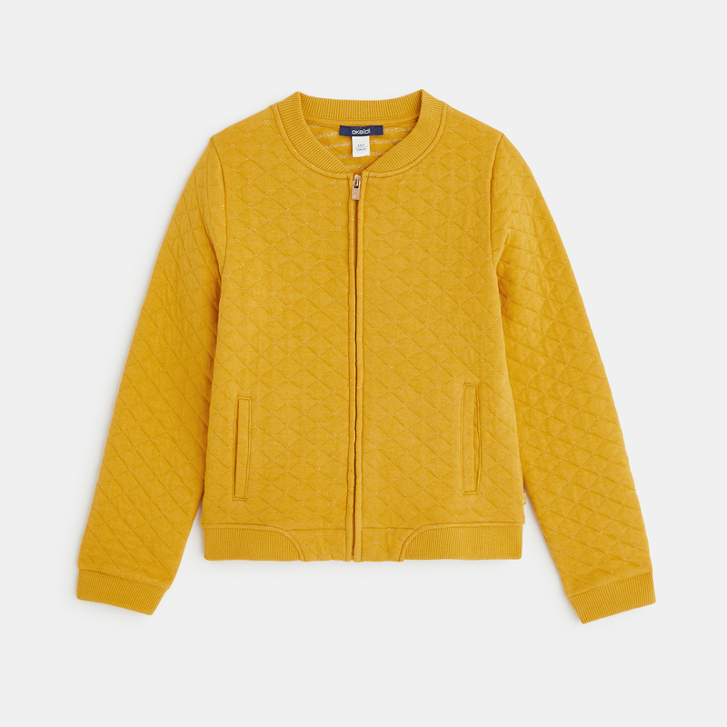 Teddy zippé matelassé jaune fille
