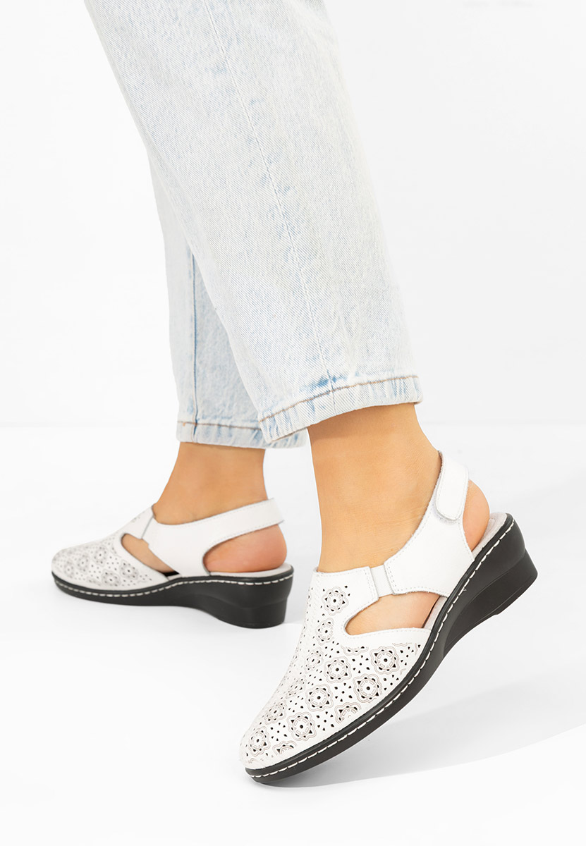 Chaussures femme en cuir blancs Ofelya