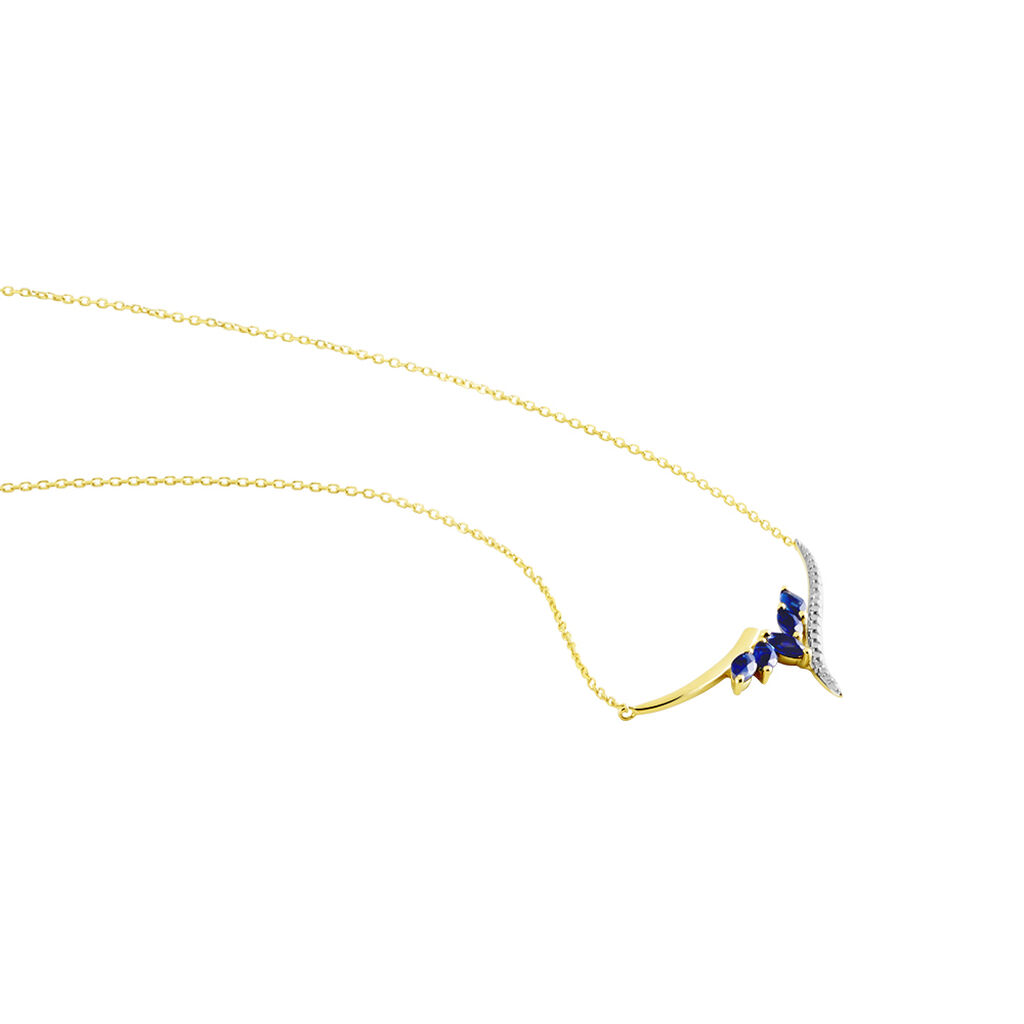 Collier Or Jaune Carl Saphirs Diamants