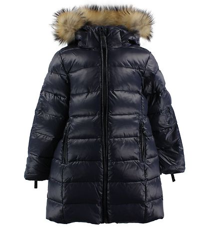 Ver de Terre Daunenmantel m. Pelz - Navy