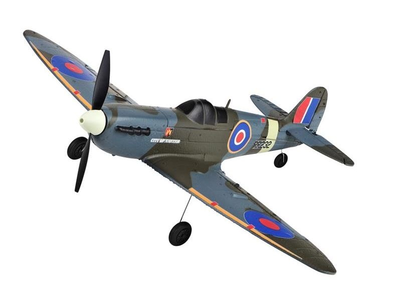 TOP-RC Warbird Mini Spitfire 450 mm, Braun, RTF Kleines 4-Kanal RC-Flugzeug mit Gyro