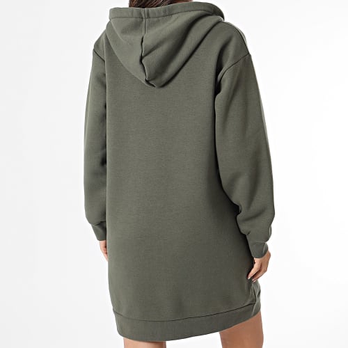 Robe Sweat Capuche Femme Vert Kaki