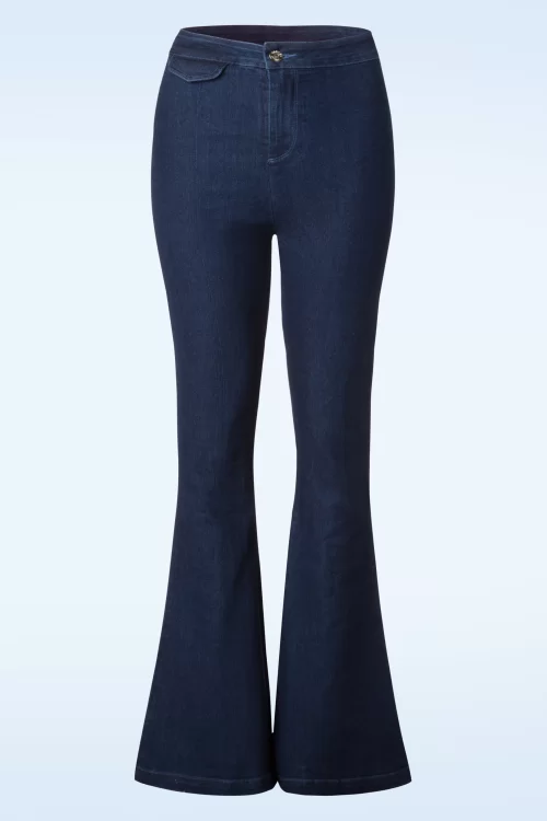 Banned Retro Legs Eleven uitlopende broek van denim