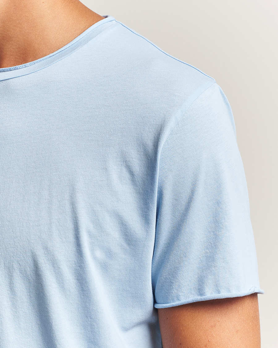 Filippa K Roll Neck Crew Neck T-Shirt Frost Blue