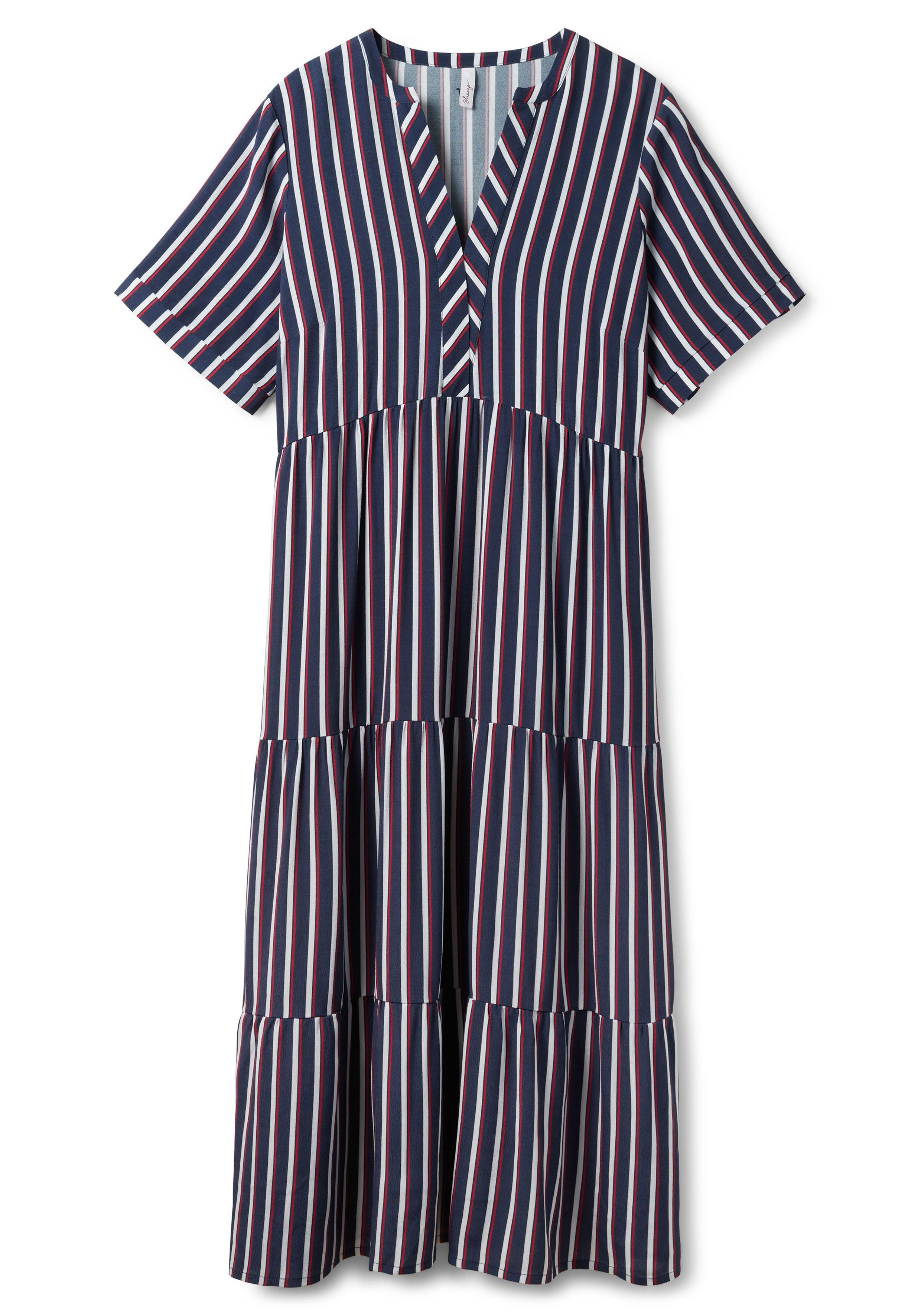Maxikleid mit Alloverstreifen, weich fließend