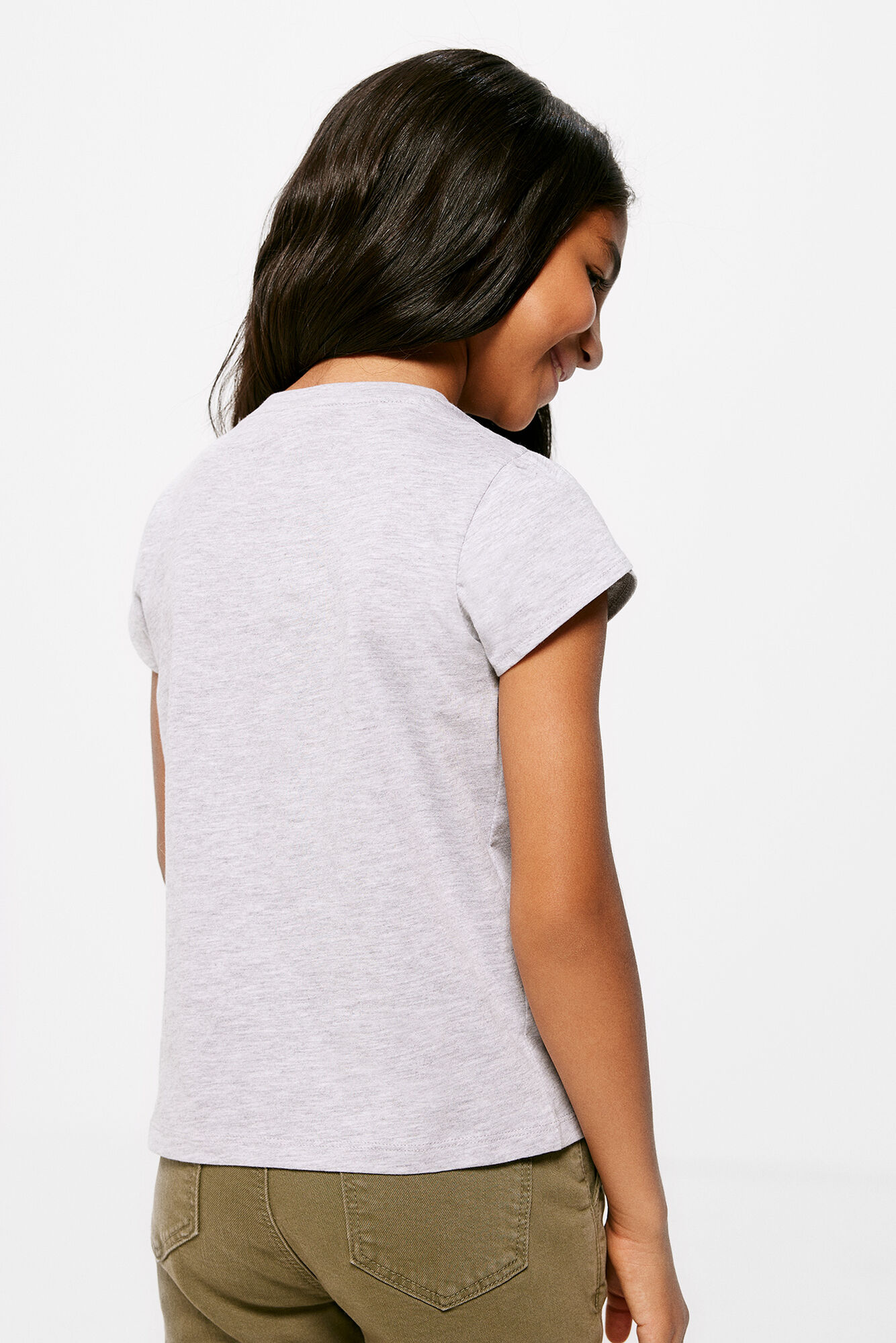 Camiseta com estampa de coração para meninas