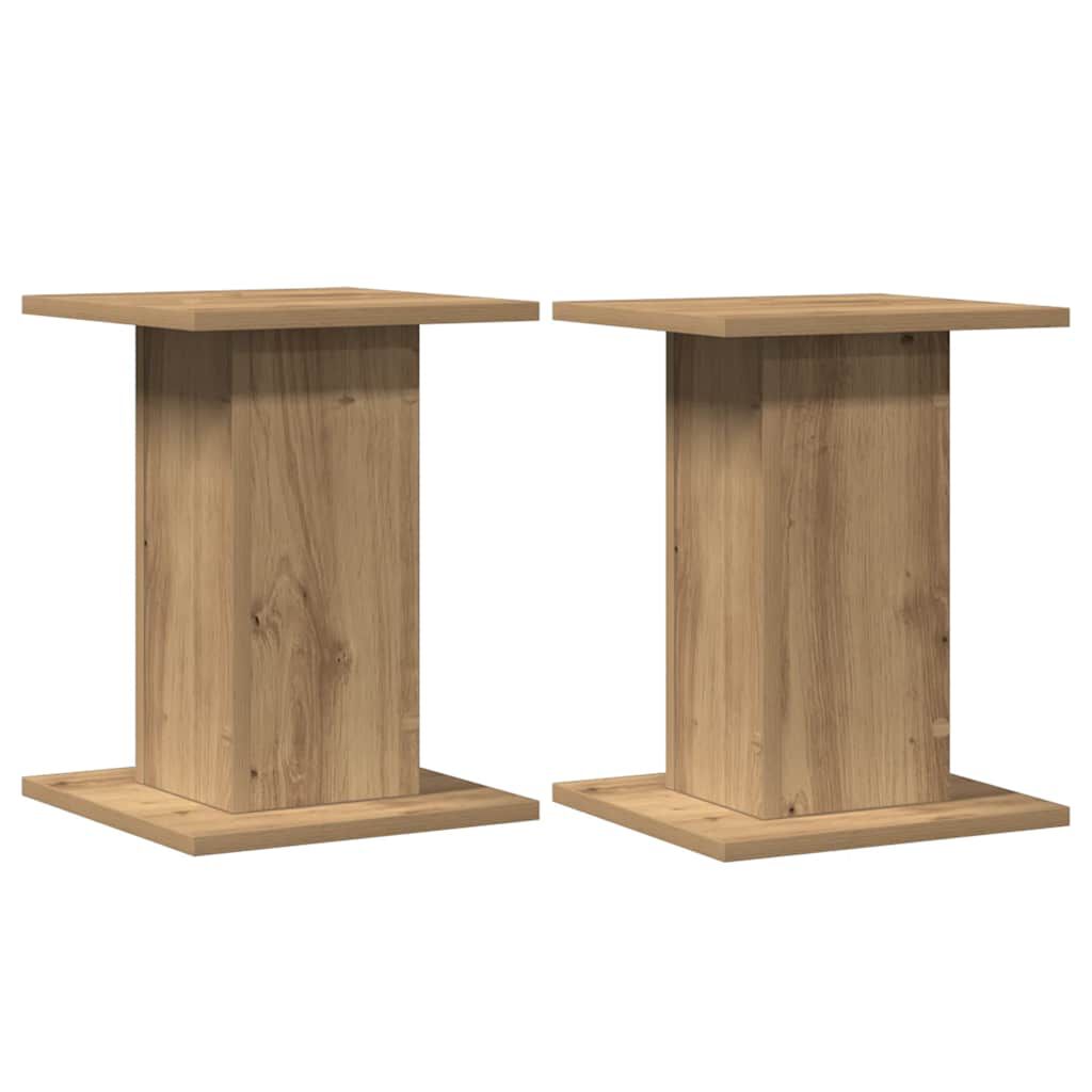 vidaXL Luidsprekerstandaards, 2 stuks, ambachtelijk eikenhout, 30x30x40 cm