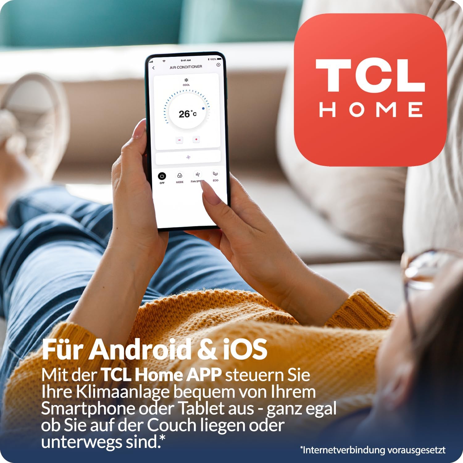 Split Klimaanlage TCL T-PRO 12000BTU WLAN fähig mit Kupferleitung (TAC-12CHSD/TPG11)