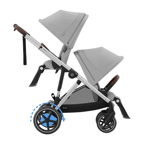 Cybex E-Gazelle S Twin Kinderwagen - Taupe - Almond Beige / Beige
