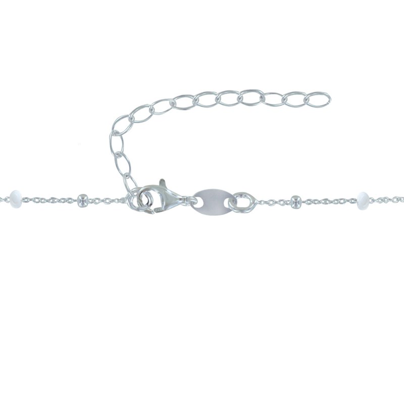 Collier Argent Perles Émaillées et Perles Argent