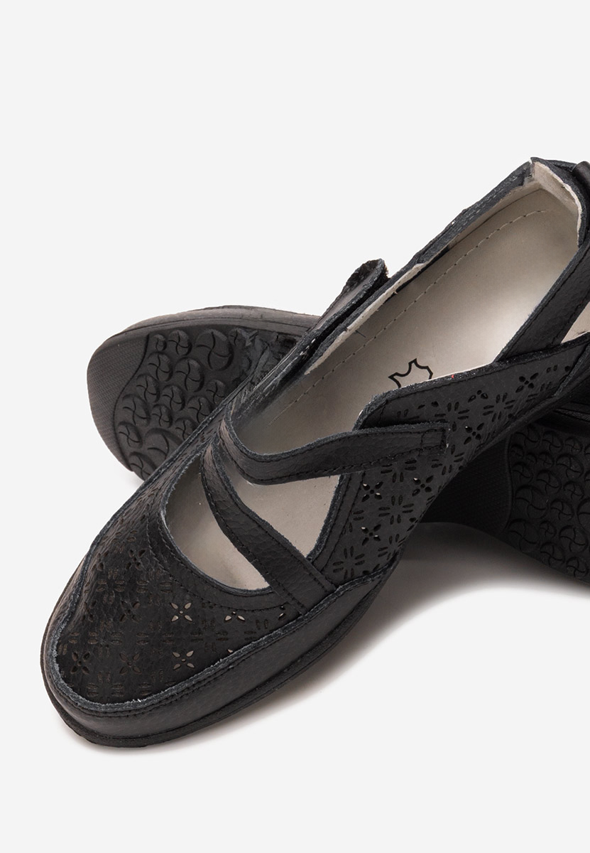Ballerines en cuir noirs Catherina V2