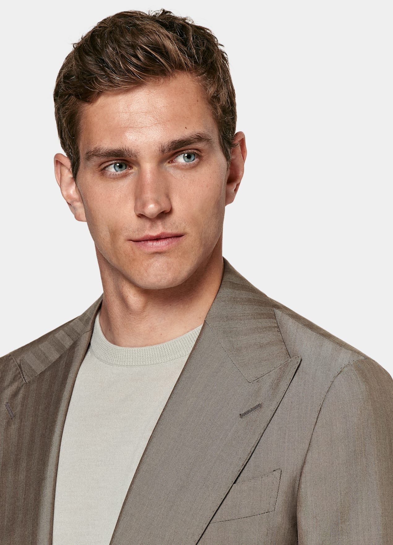 Costume Perennial Havana coupe Tailored taupe à chevrons