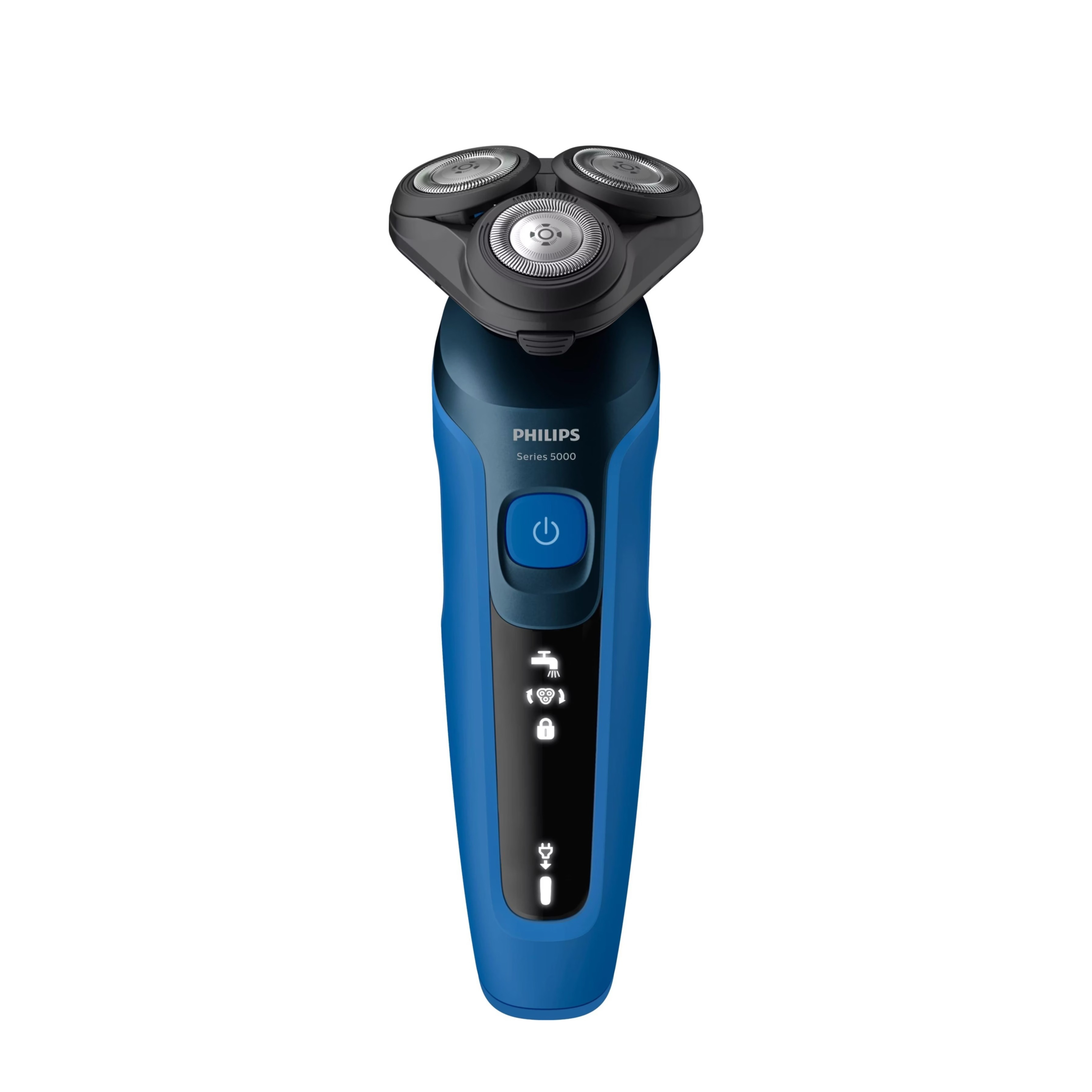 Shaver Series 5000 Elektrischer Scherkopf Haarschneider Bart Trimmer Akku Rasierer Wet & Dry mit 2 Aufsätzen (S5466/17) - Blau