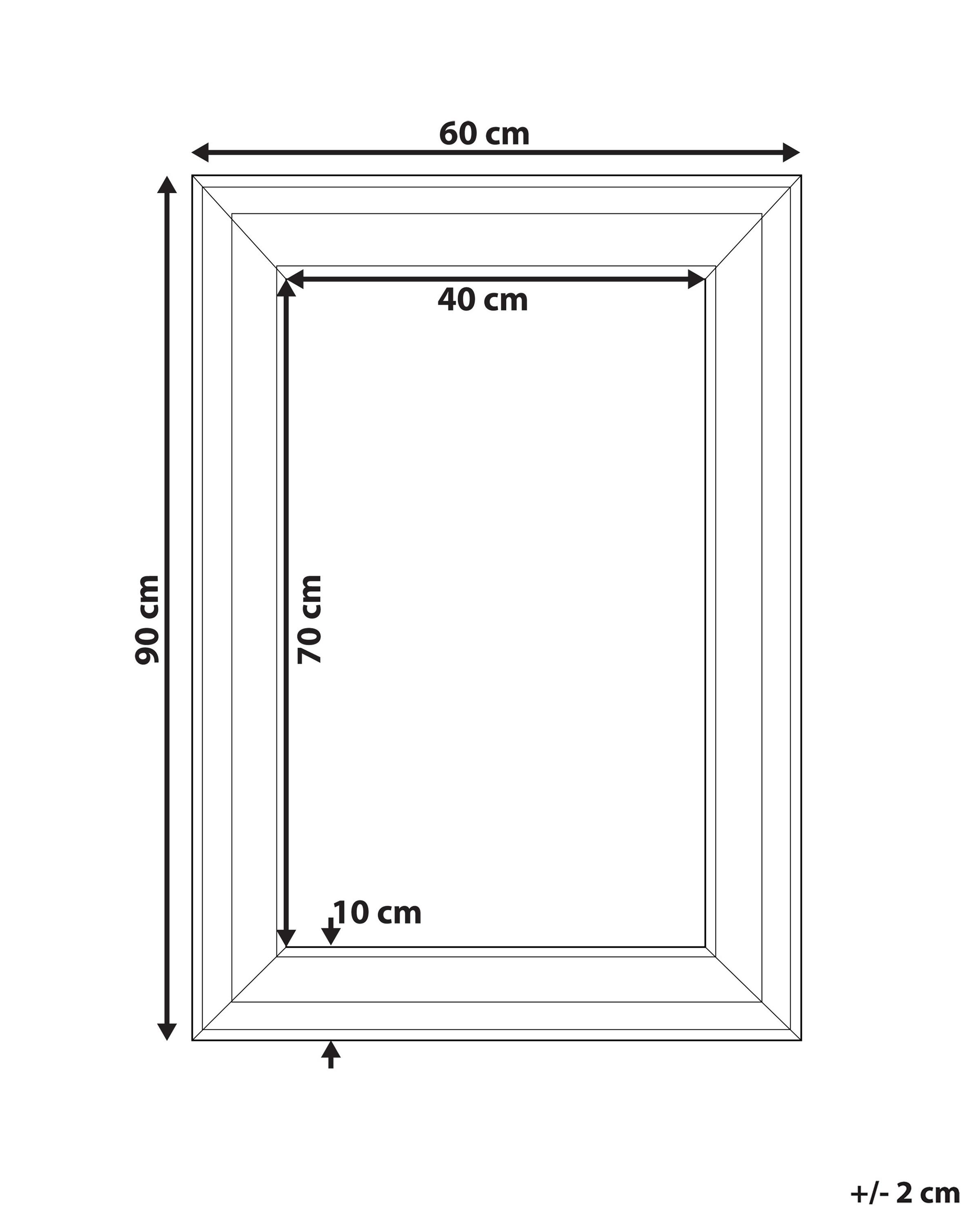 Wandspiegel LUNEL 60 cm 90 cm Zwart