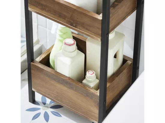 Tour de Rangement Etagère de Stockage Etagère de Cuisine Salle de Bain avec 3 étages, FRG226-F
