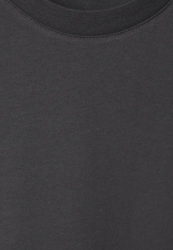 Basic T-Shirt in Unifarbe - dark iron grey