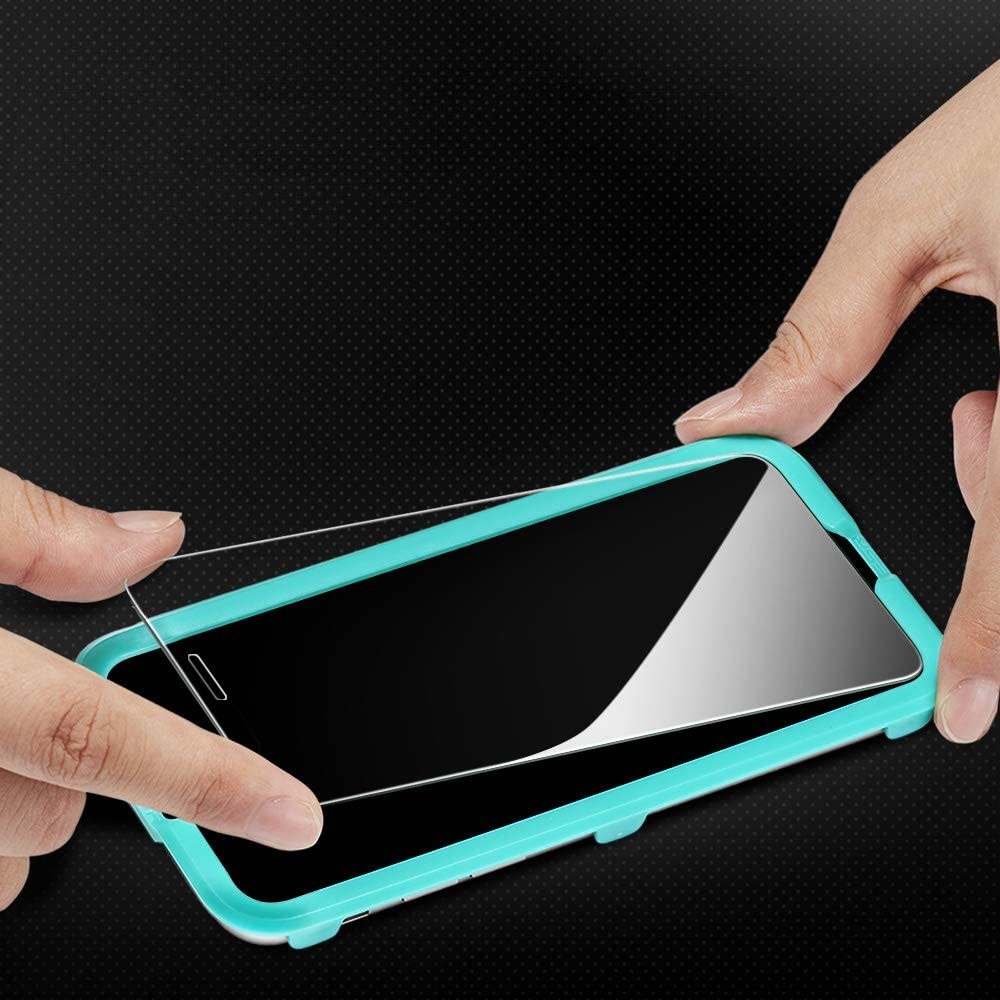 (2er Set) iPhone 11 / iPhone Xr Panzer Glas Display   Montagerahmen Case Friendly