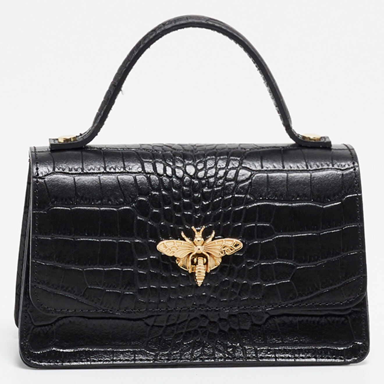 Christian Laurier Sac à main en Cuir croco Lily noir - 19x11x7.5 cm