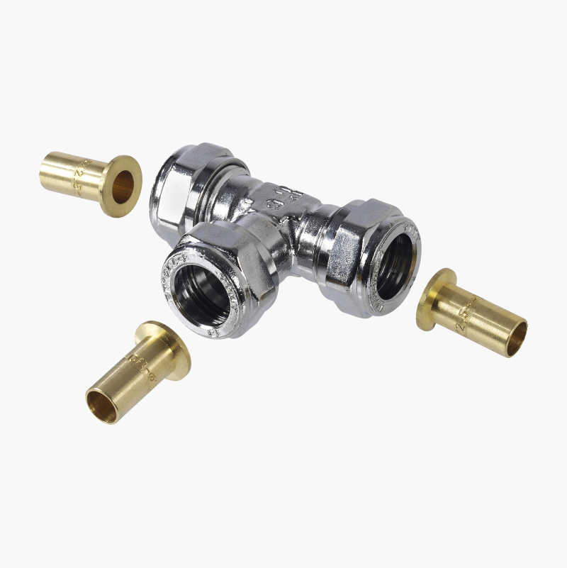 PEX T-rør, 15 x 15 x 15 mm