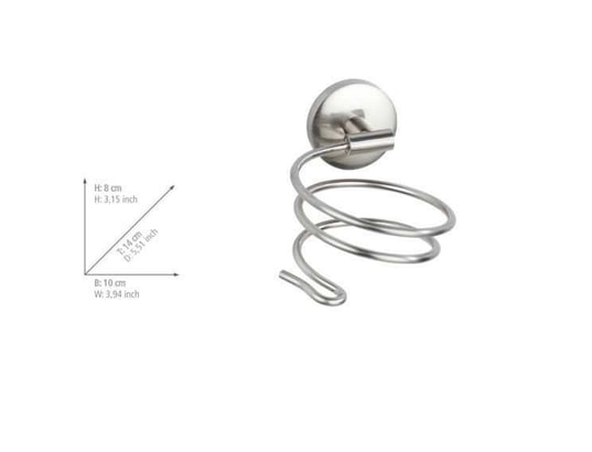 WENKO - Distributeur de savon Porte sèche-cheveux en métal - gris mat