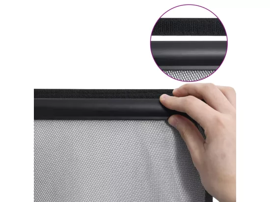 Moustiquaire avec rideau en maille noir 100x220 cm polyester