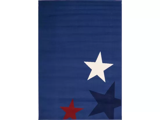 Tapis enfant 120x170 rectangle tissé bleu AF1 STAR