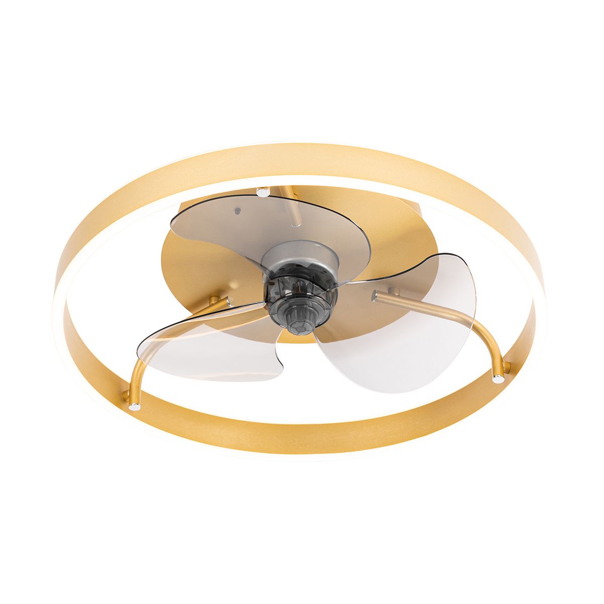 Plafondventilator messing 50cm incl. LED dimbaar met afstandsbediening - Maddy