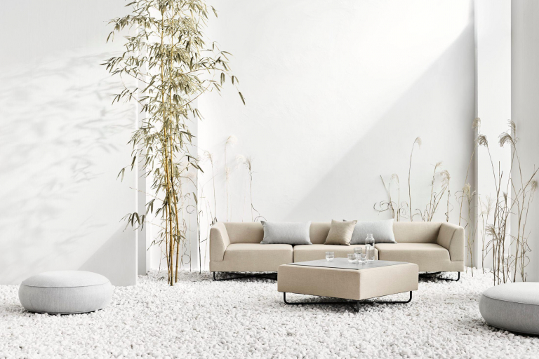 Bolia Calm poef outdoor Ø120 lichtgrijs