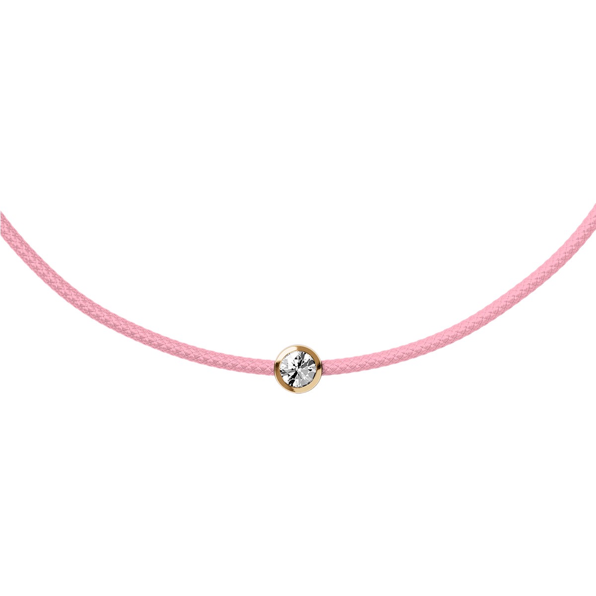 Bracelet Diamond Cord - Coton & diamant - Light Pink