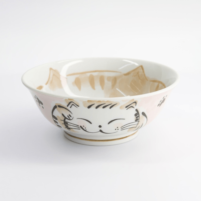 Tokyo Kawaii Ramen Kom Gelukskat Neko Rose 20.7x8cm