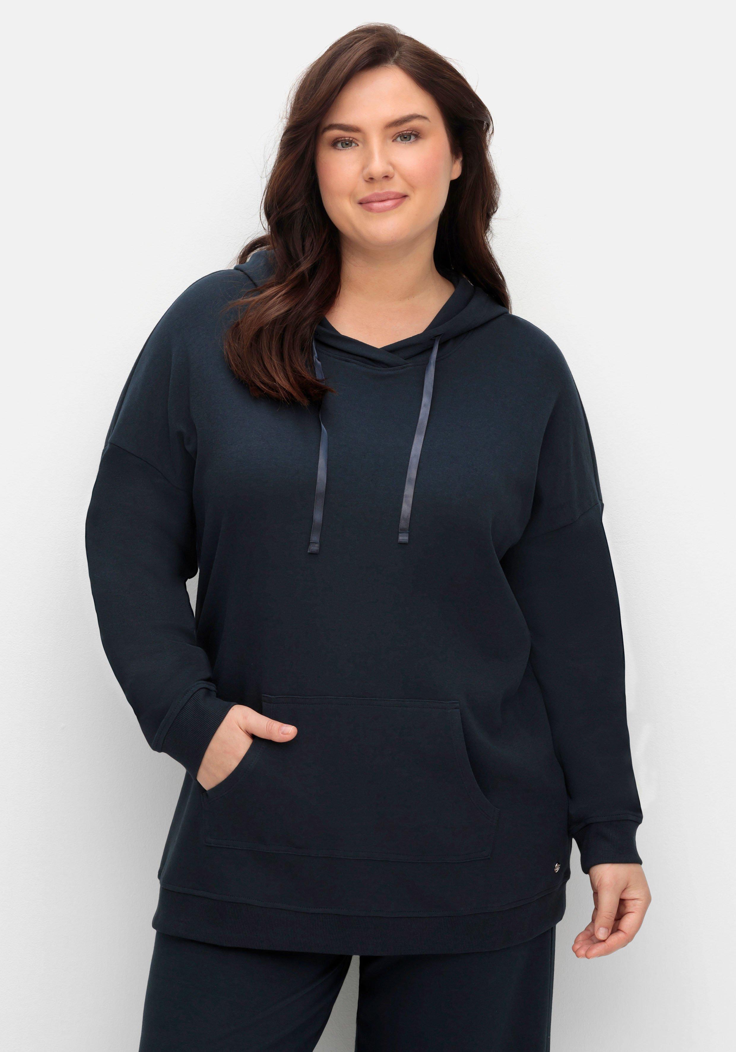Oversizedshirt mit Kapuze und Kängurutasche