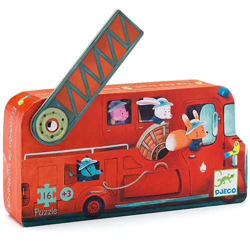 Djeco puzzel de brandweerwagen (16st) DJ07269