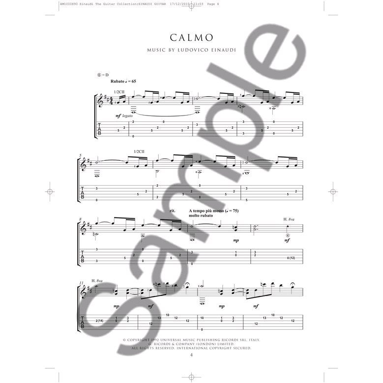 Wise Publications - L. Einaudi: The Classical Guitar Collection