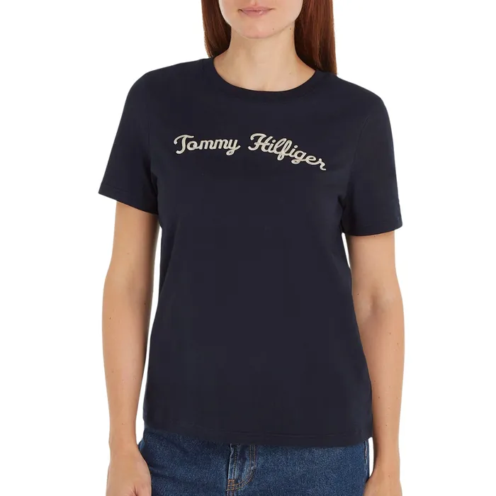 Tommy Hilfiger Regular Script Logo Crew Shirt Dames