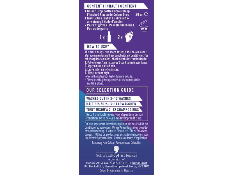 Schwarzkopf LIVE Haarcoloration Drops Orchid Purple Hochpigmentierte Haarfarbe lässt Ihrer Farbkreativität freien Lauf