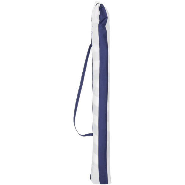 Strandparasol Kantelbaar 180cm Blauw/Wit