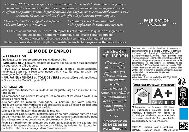 Peinture multisupport murs, plafonds et boiseries Velours de peinture beige confiture de lait Libéron 2,5L