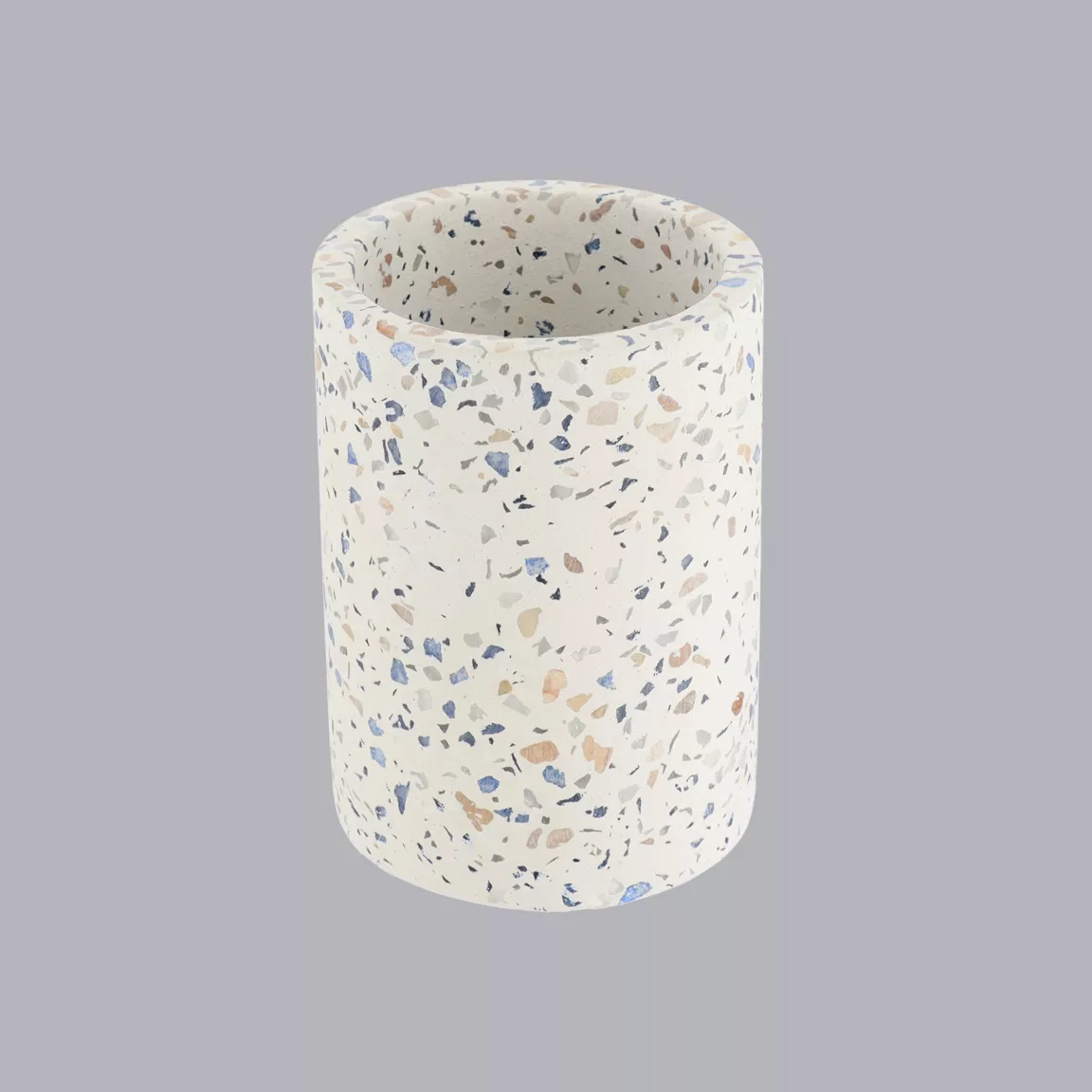 Set d'accessoires salle de bain ciment Terrazzo