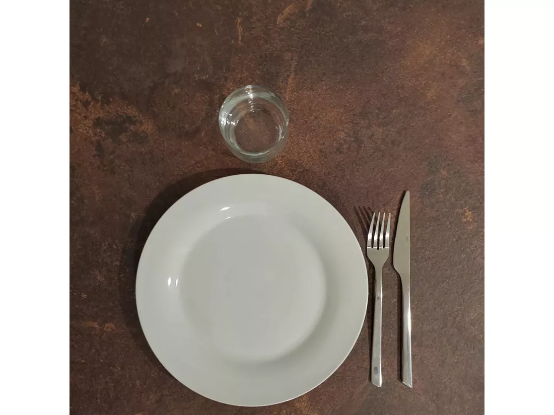 Mange-debout 60 x 60 cm - modèle Round rouille roc