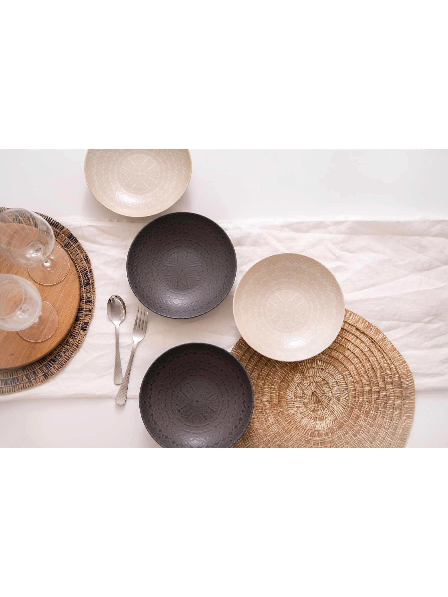 Kitchencraft Set of 4 Shallow Stoneware Pasta Bowls