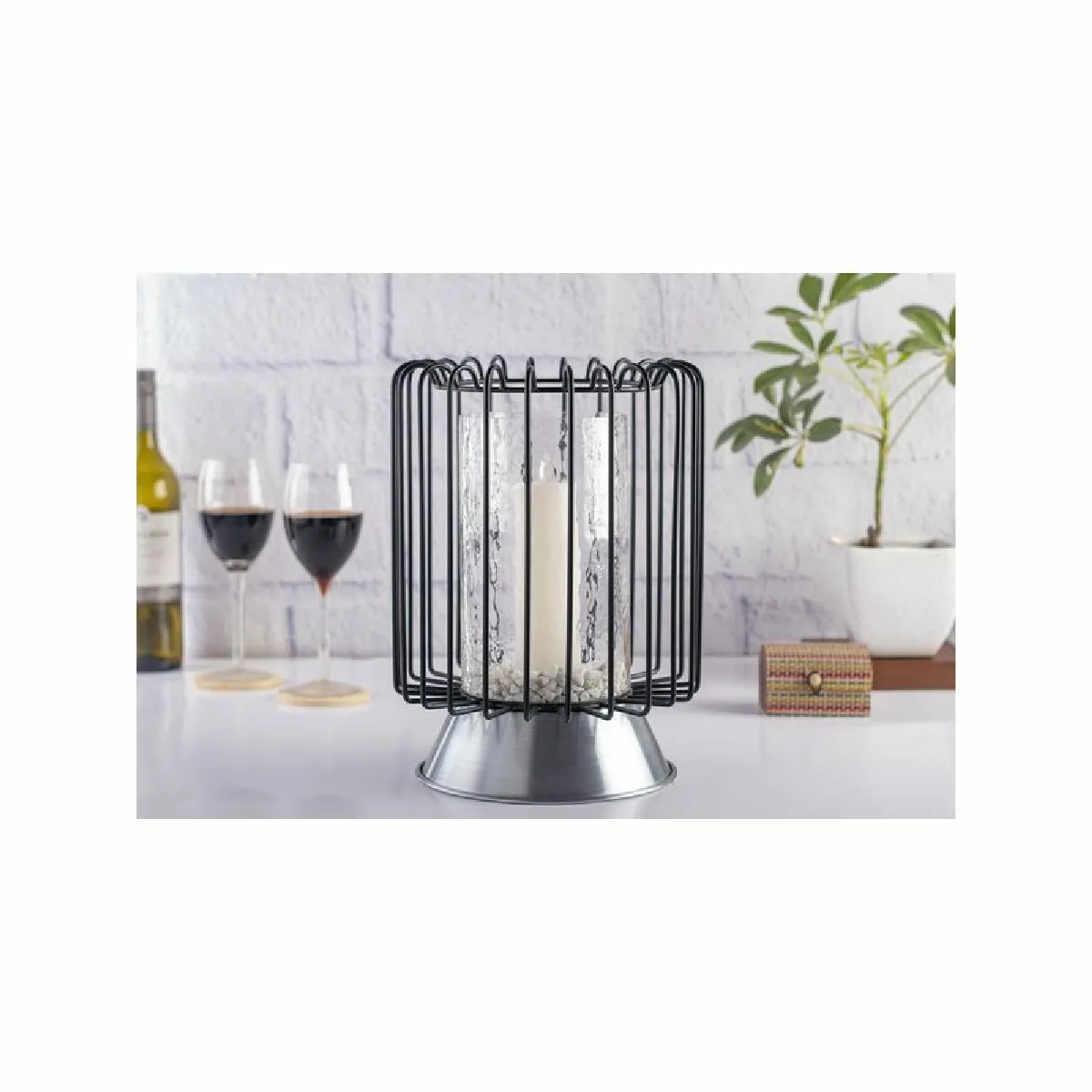 Paris Prix Bougeoir Déco Malibu Noir & Argent